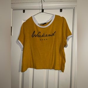 Yellow weekend mood crop top